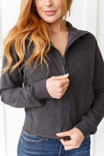 Load image into Gallery viewer, Where Are You Zip Up Jacket in Black
