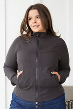 Load image into Gallery viewer, Where Are You Zip Up Jacket in Black
