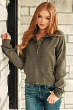 Load image into Gallery viewer, Where Are You Zip Up Jacket in Olive
