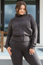 Load image into Gallery viewer, Where Are You Zip Up Jacket in Black
