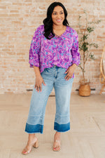 Load image into Gallery viewer, Willow Bell Sleeve Top in Lavender Paisley
