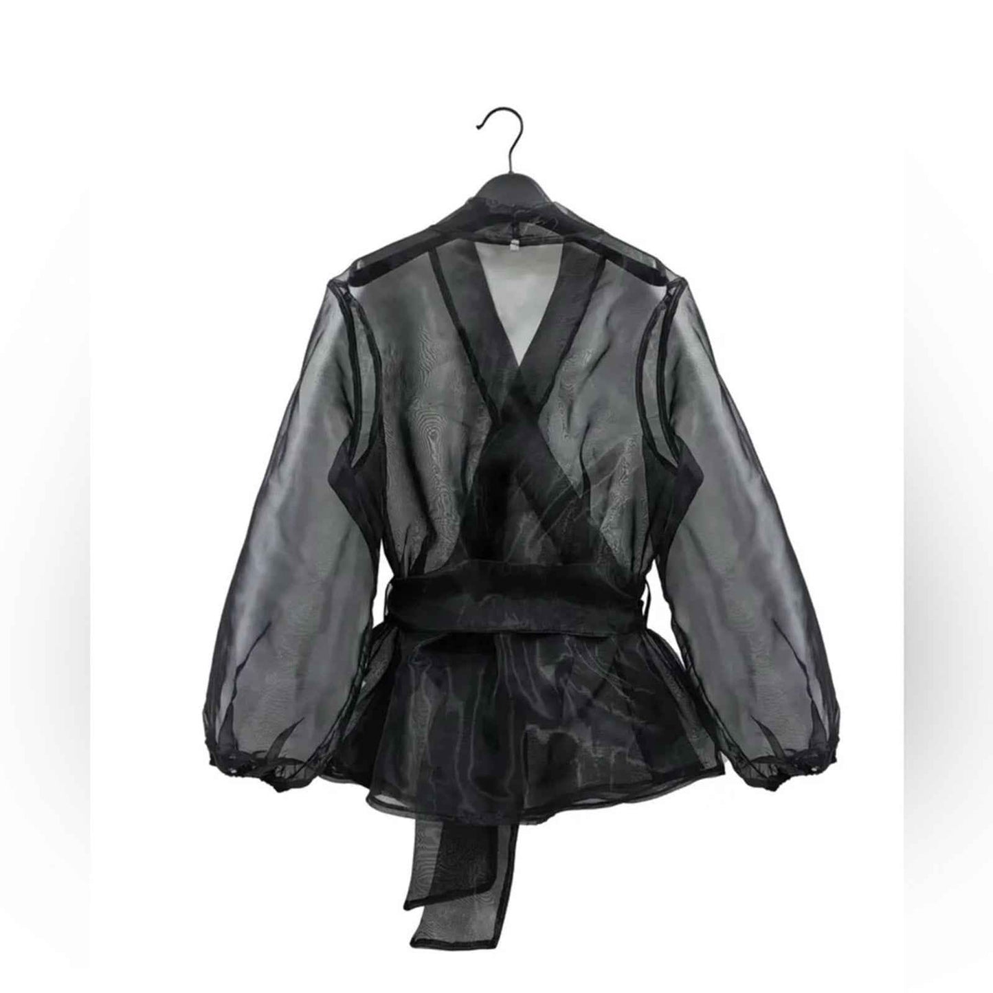 Plus Size Sheer Mesh Kimono Cardigan ORGANZA