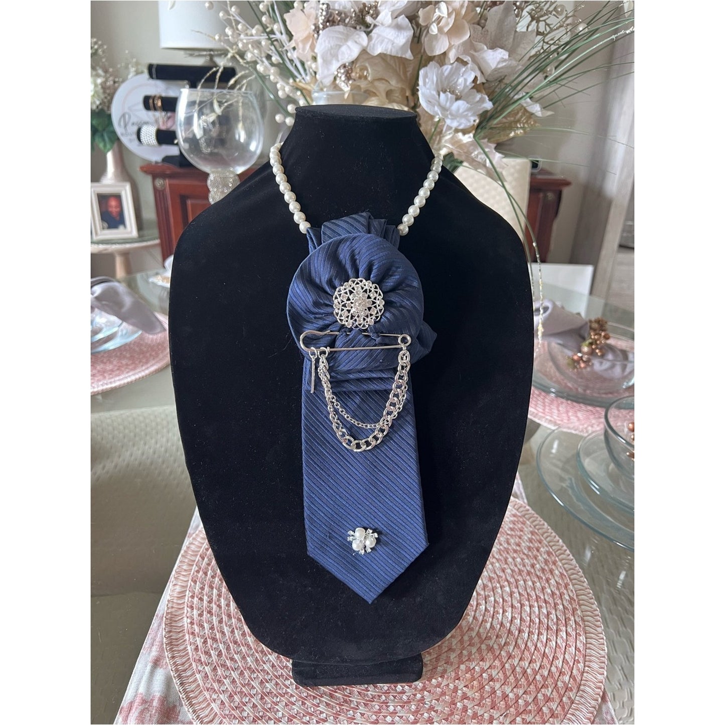 Midnight Grace Statement Tie Necklace