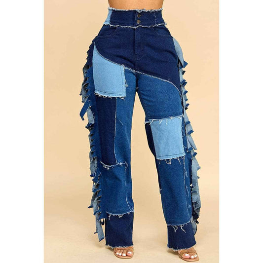 PATCHWORK REBEL PLUS DENIM PANTS
