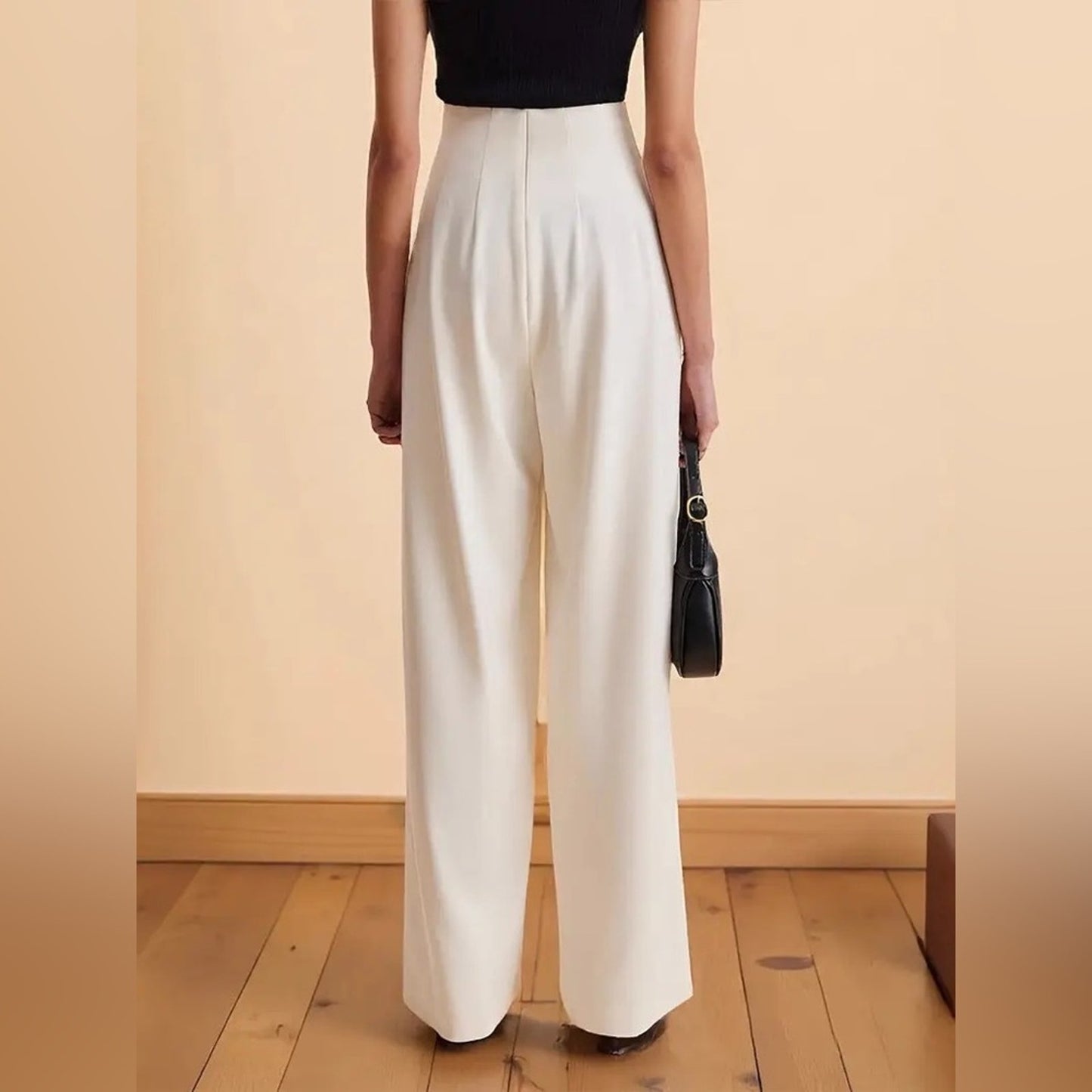 Women’s Black Wide‑Leg Palazzo Pants | High‑Waist Elegant Trousers