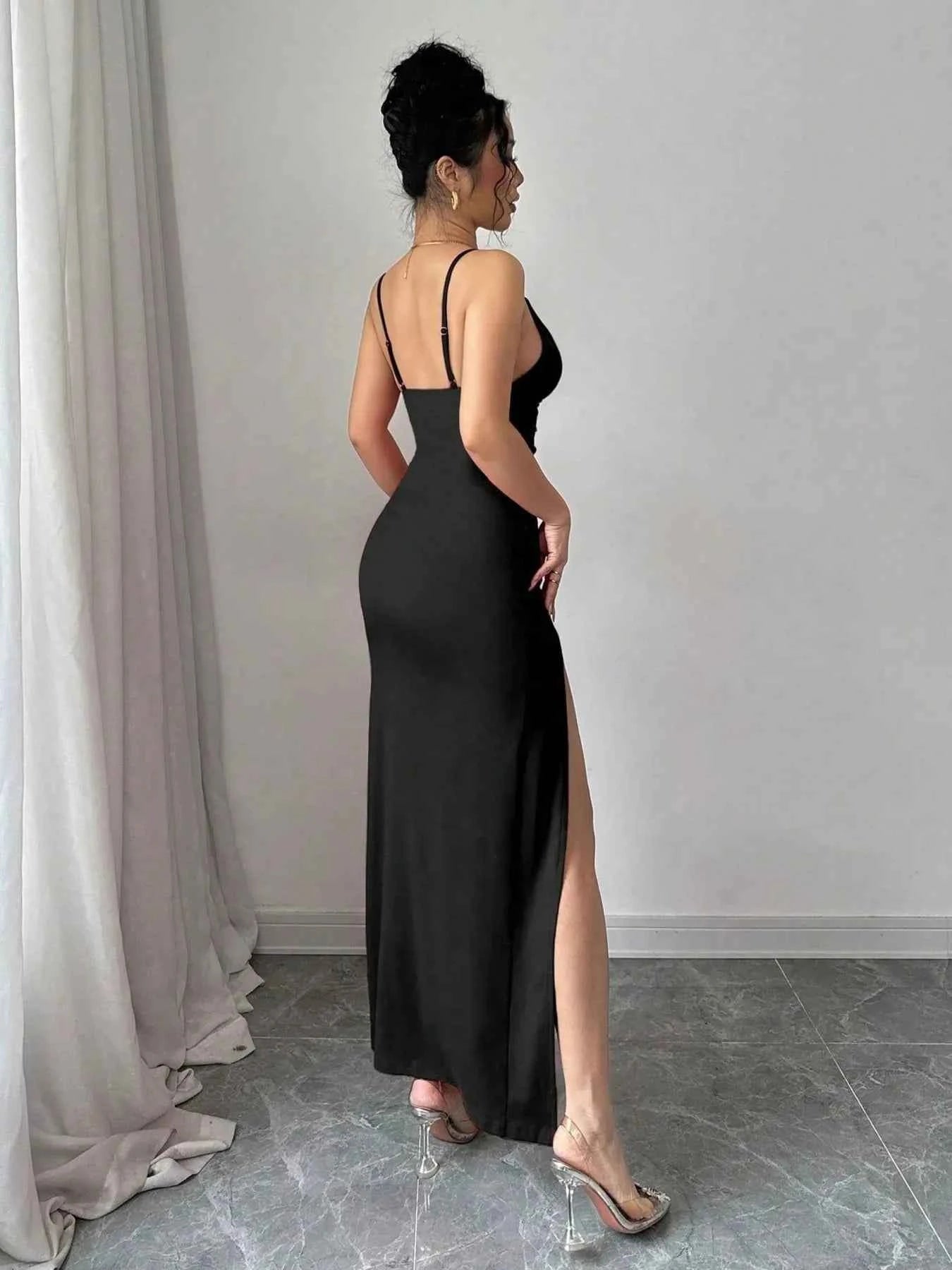 Cut-Out High Slit Maxi Dress