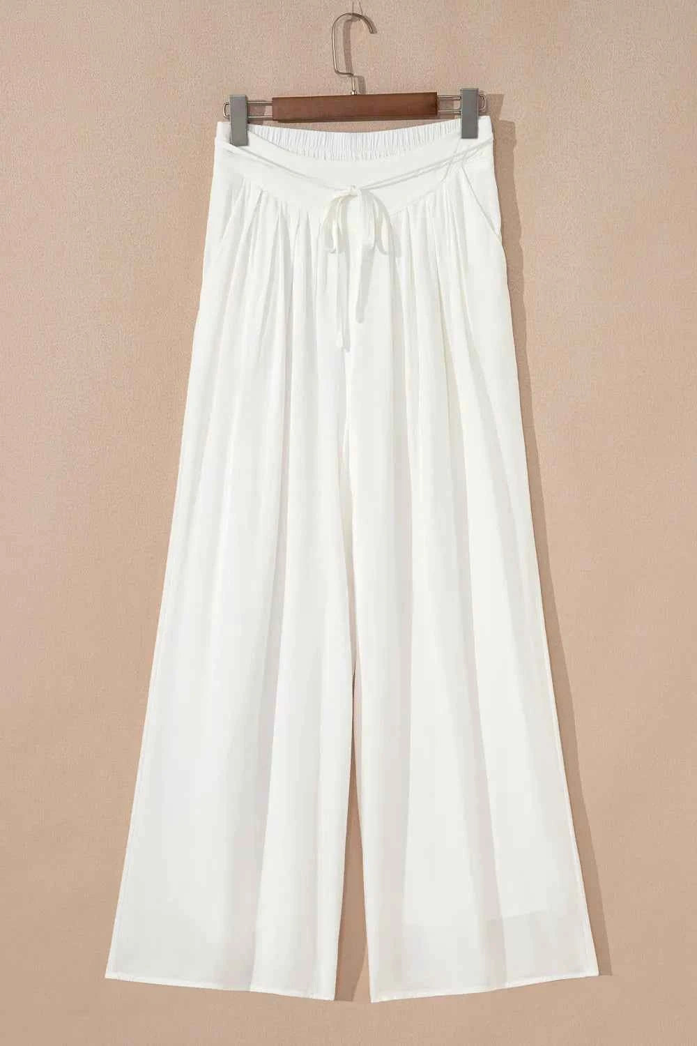 Flowy Wide Leg Pants with Drawstring Waist