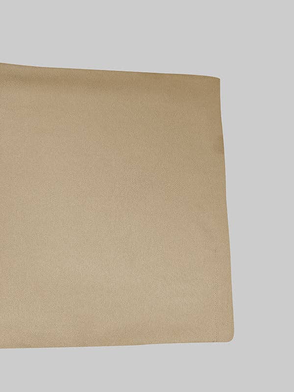 Beige fabric swatch on a light gray background