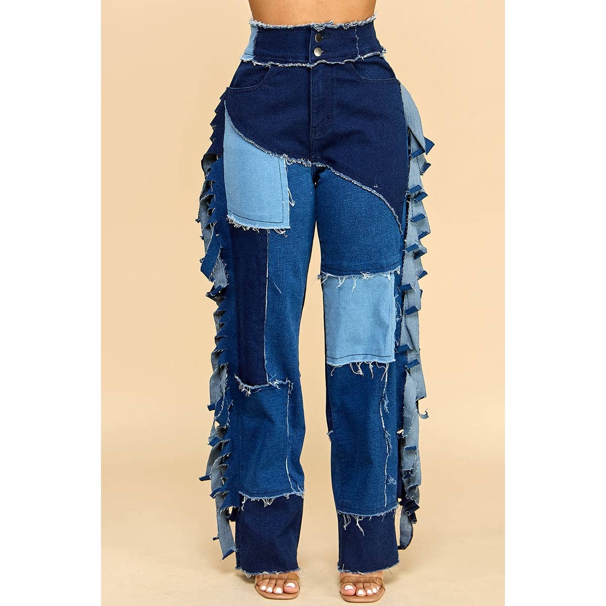 PATCHWORK REBEL PLUS DENIM PANTS