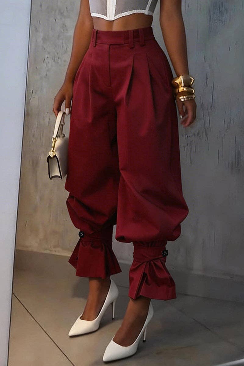High-Waist Pleated Pants