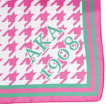 Load image into Gallery viewer, AKA Sorority Houndstooth Square Scarf for Women
