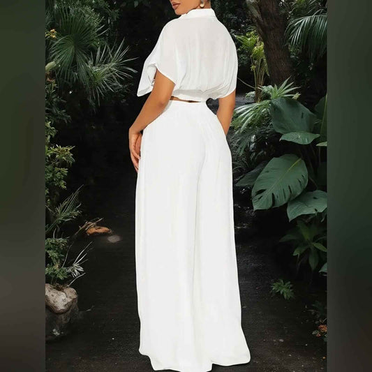 Chic White Wide Leg Jumpsuit