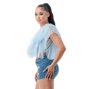 PLUS RUFFLE CROP TOP