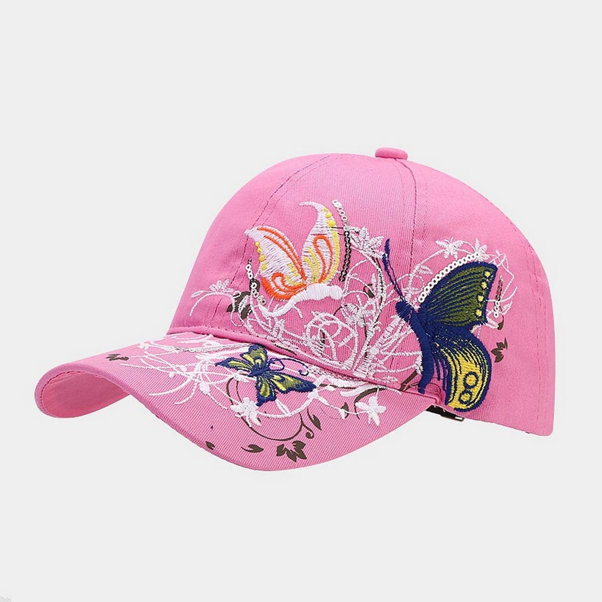 Butterfly Embroidery Baseball Cap, Women’s Sun Hat