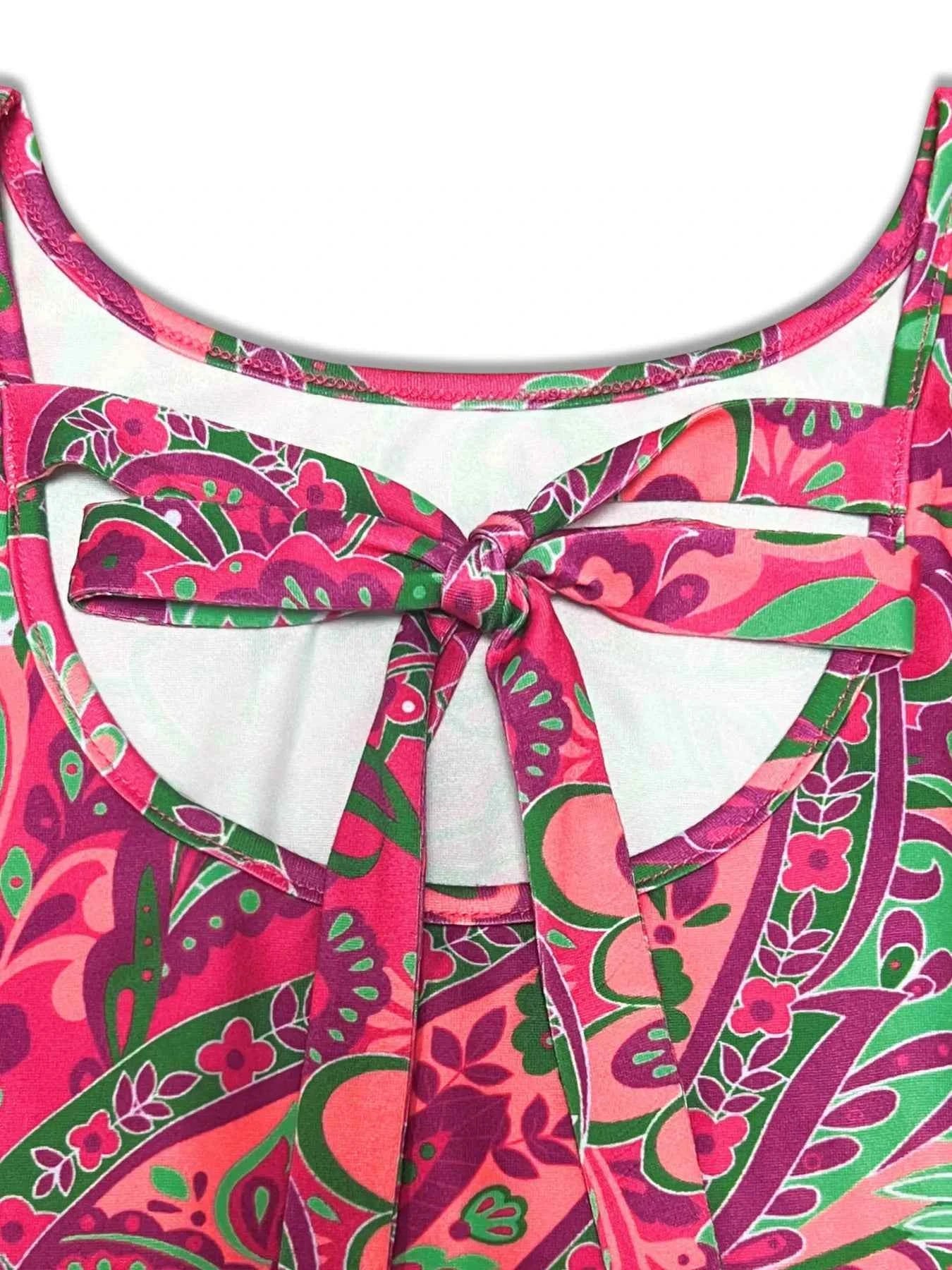 Paisley Print Ruffle Sleeve Mini Dress