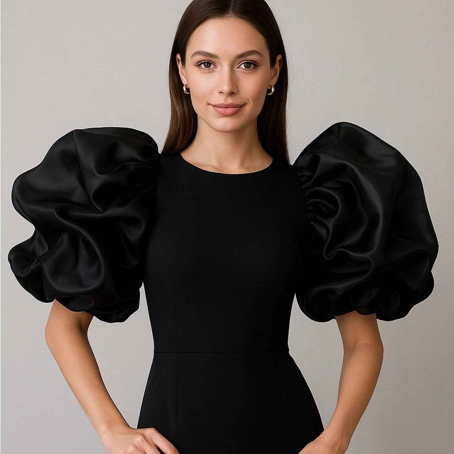 Pink Organza Couture Puff Sleeve Bridal Top – Dramatic Wedding Statement Piece