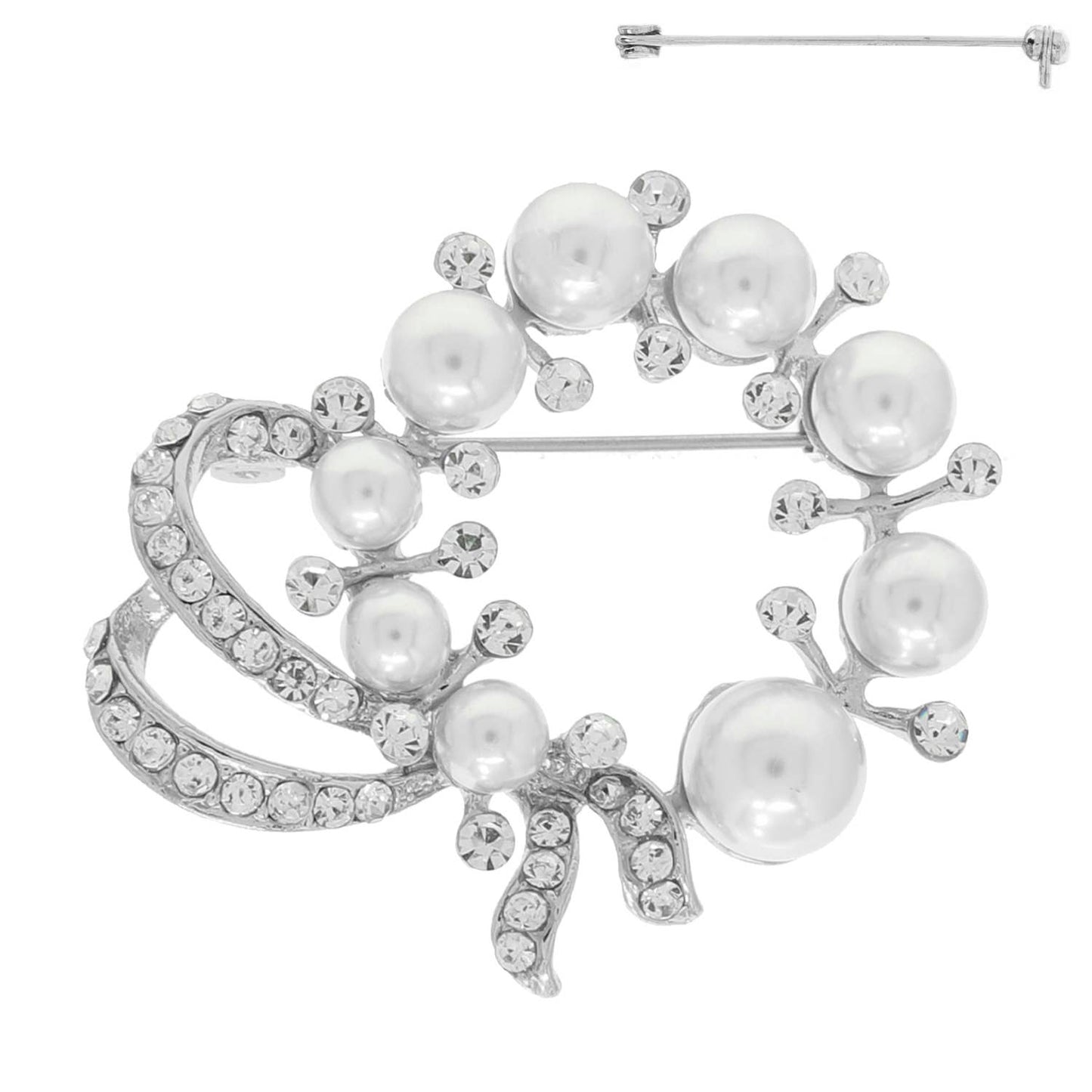 Ornate Jeweled Wreath Brooch Pin