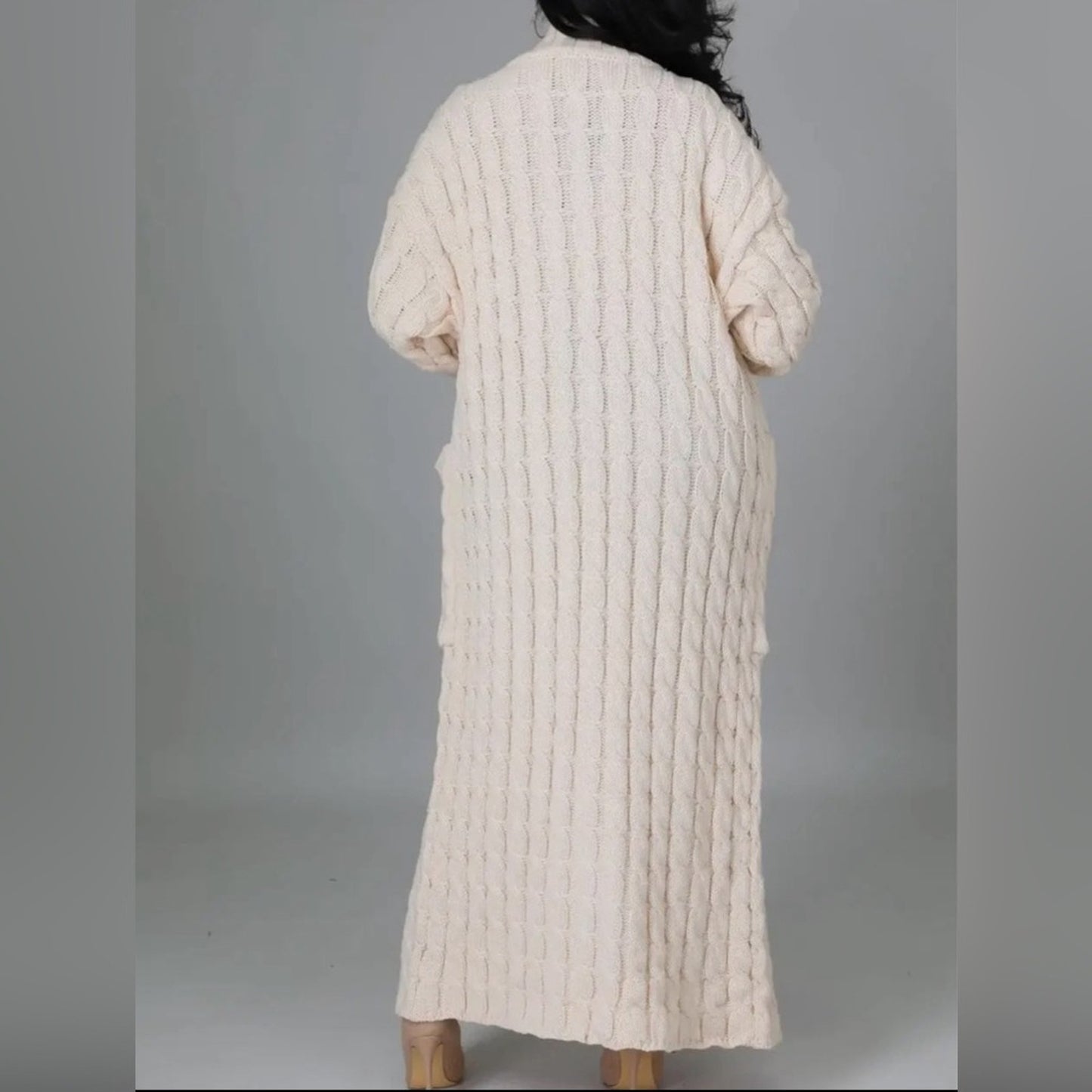 Apricot Long Coat Knit Cardigan