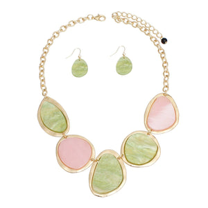 AKA Marbled Pink Green Gold Chain for Women