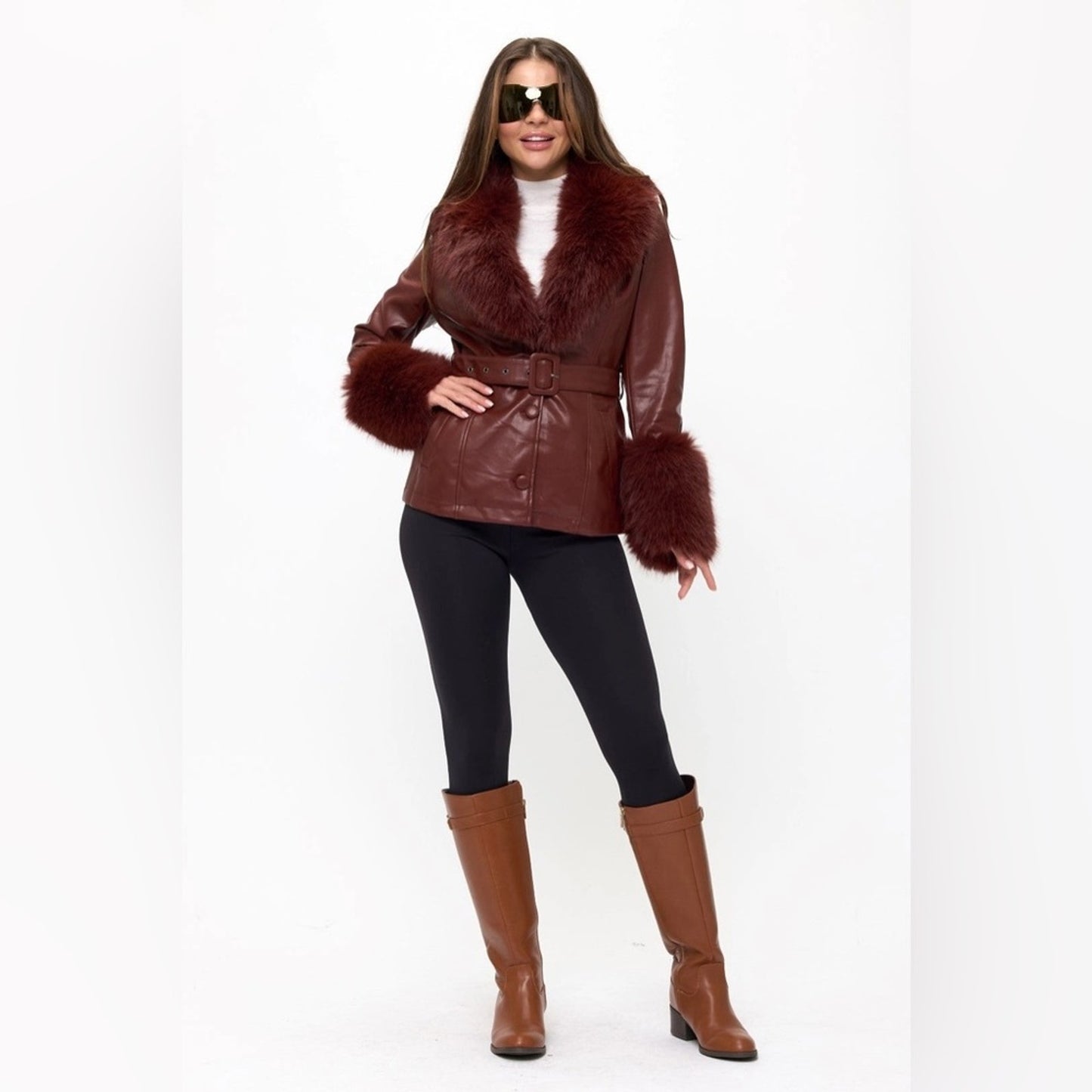 Elegant Black Fur-Trimmed Women's Jacket