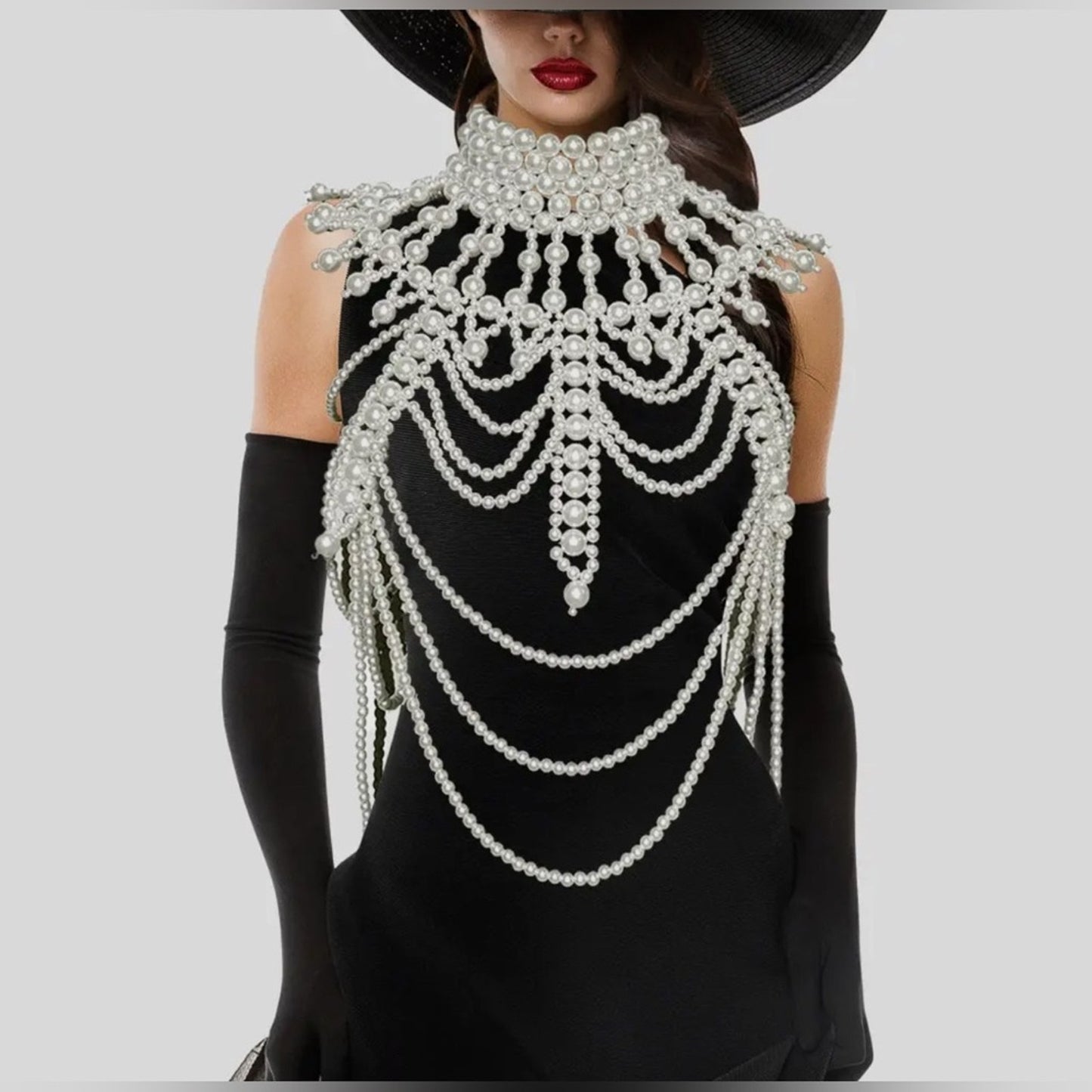 Opulence Pearl Body Chain Collar Necklace – New | Passion of Essence Boutique