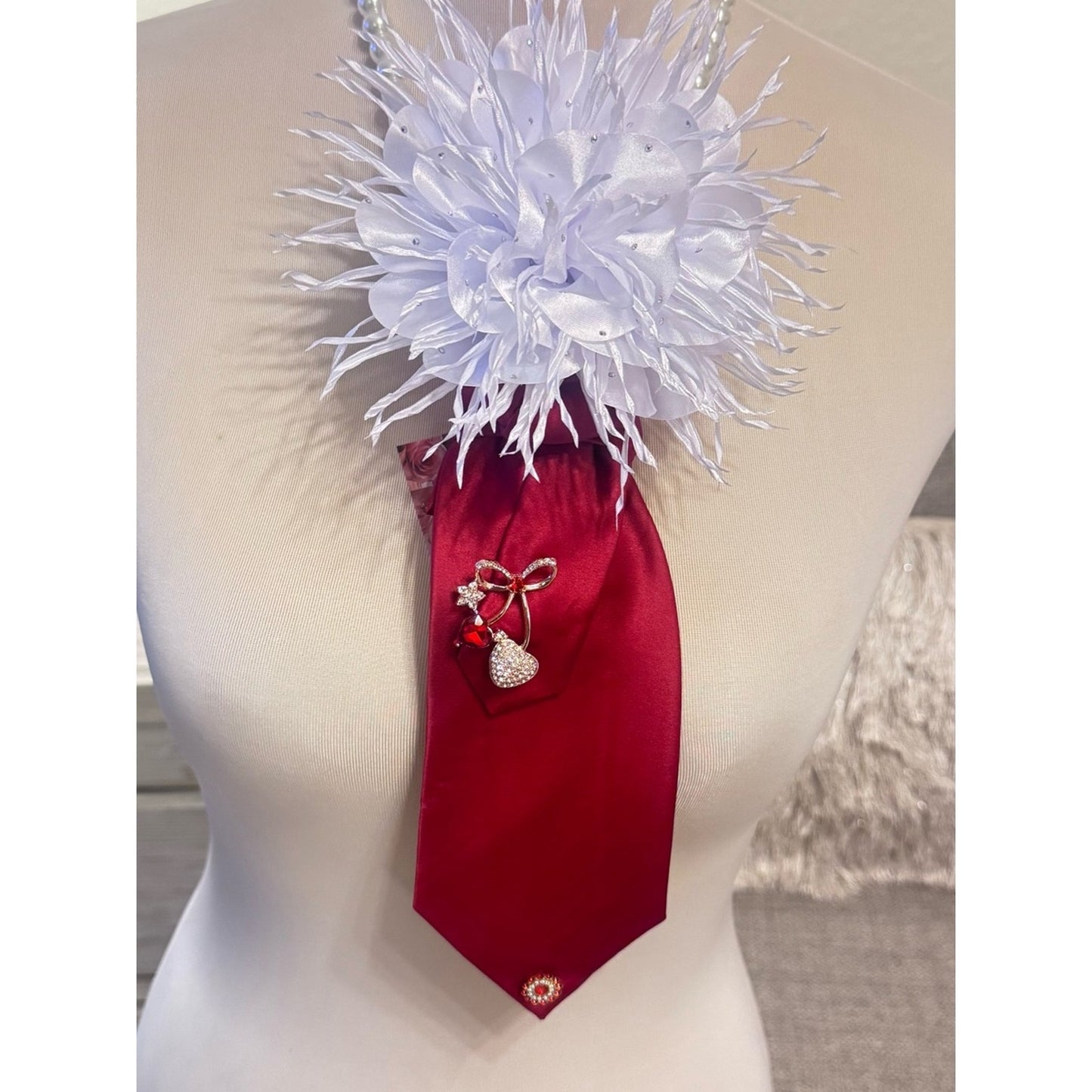 Ruby Grace Floral Necktie Necklace | Handmade Church & Sisterhood Statement