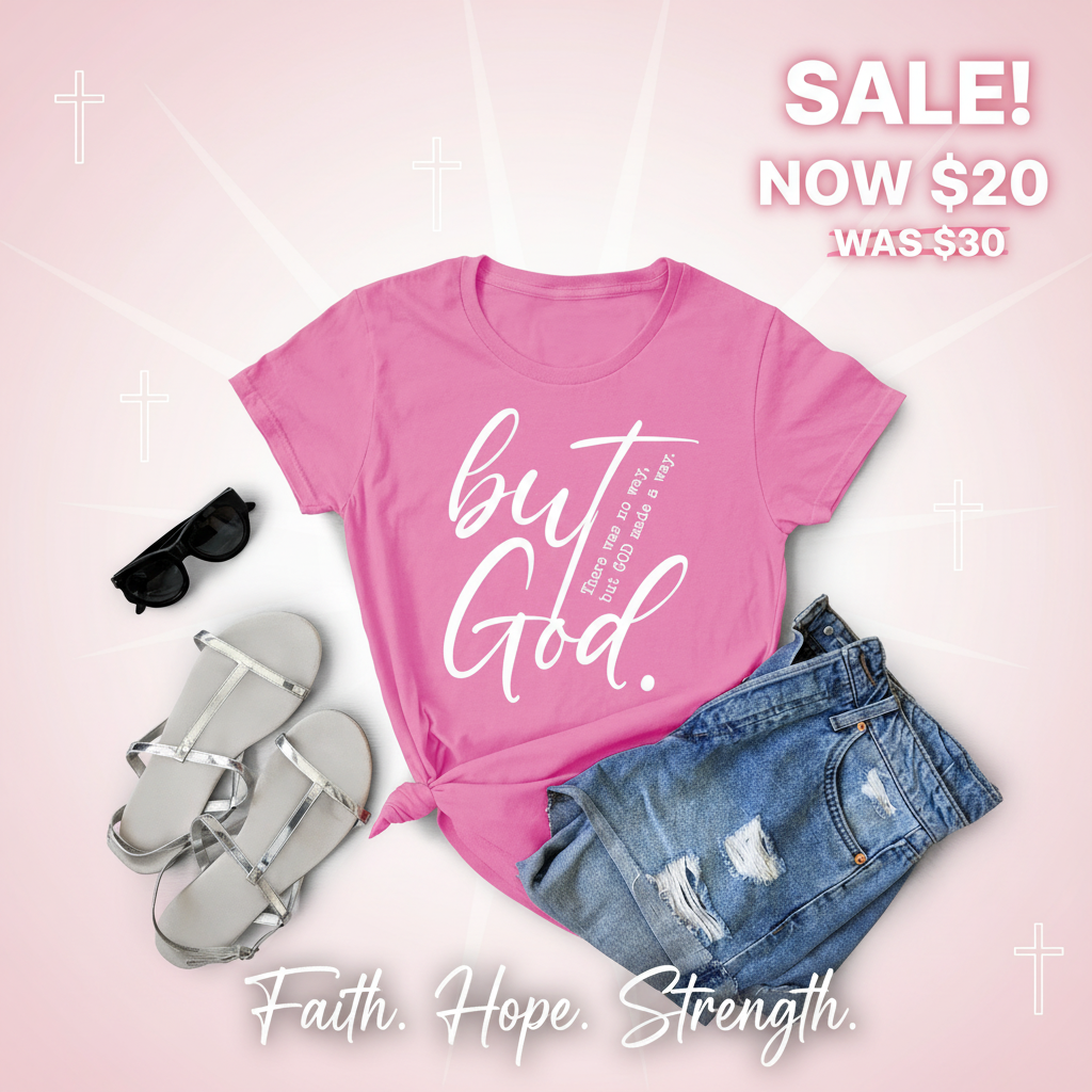 But God Pink T-Shirt Social Media Banner