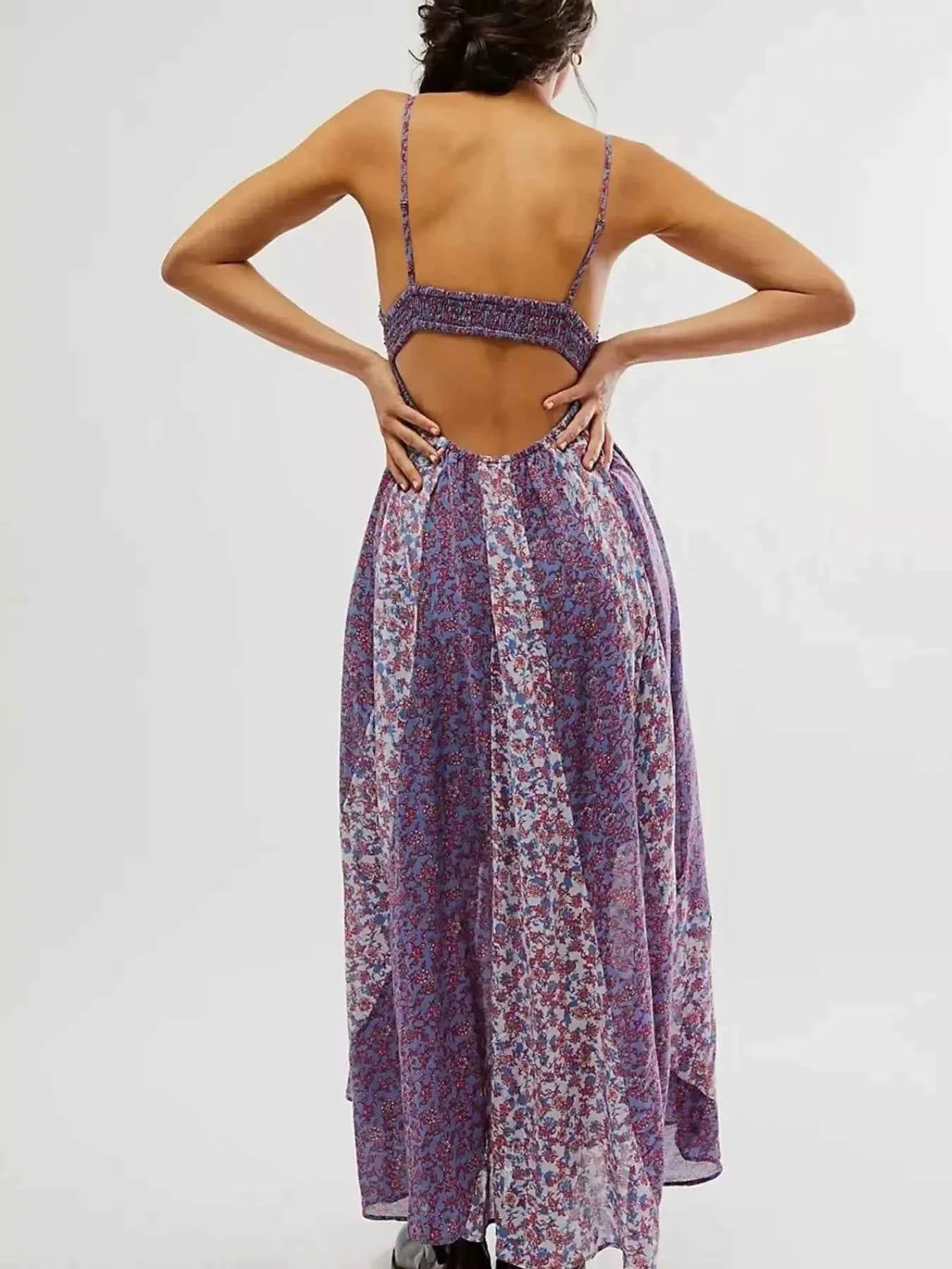 Floral V-Neck Maxi Cami Dress