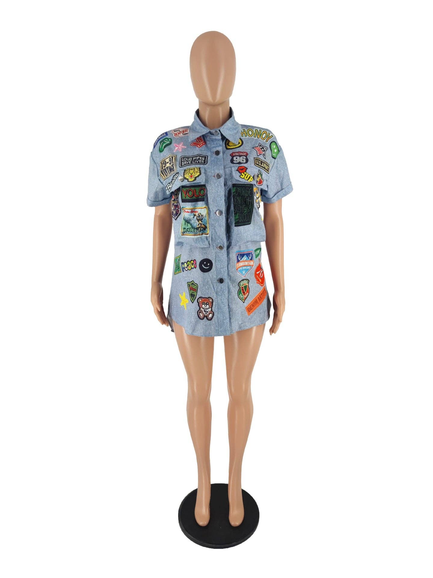 MB FASHION Sublimation Print Button-Up Short-Sleeve 8386LY