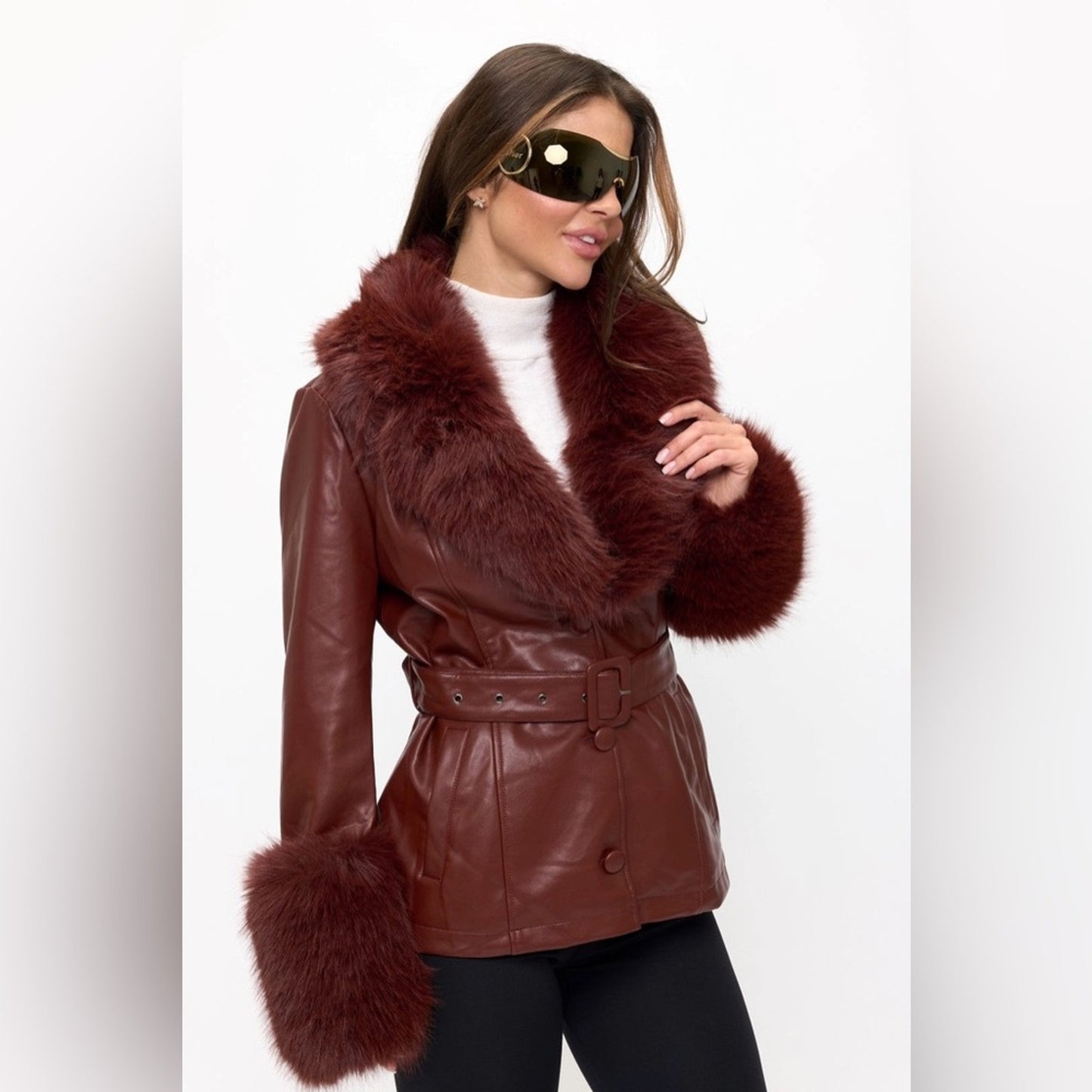 Elegant Black Fur-Trimmed Women's Jacket