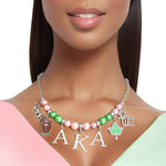 Load image into Gallery viewer, Pink Green Pearl AKA Necklace
