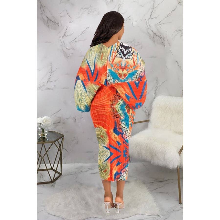 Free Size Multi-Color Midi Dress