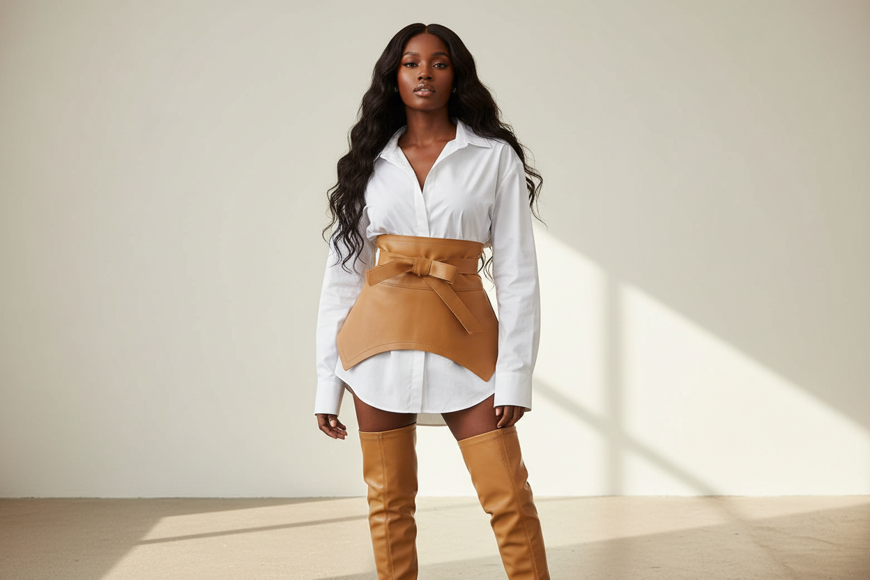 Camel Leather Belt Banner