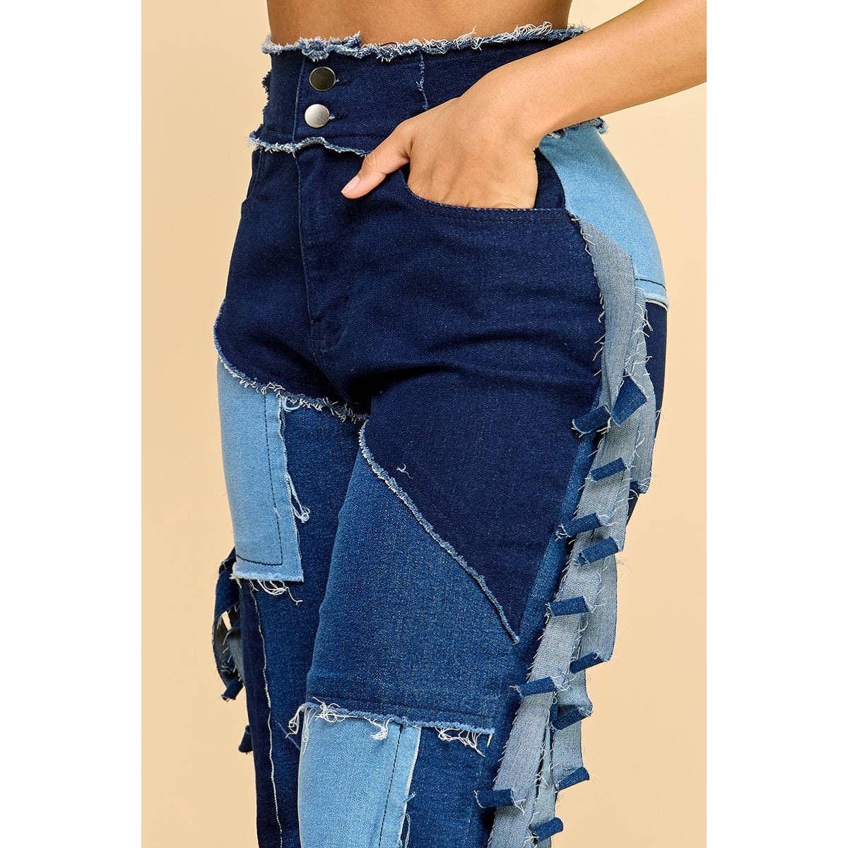 PATCHWORK REBEL PLUS DENIM PANTS