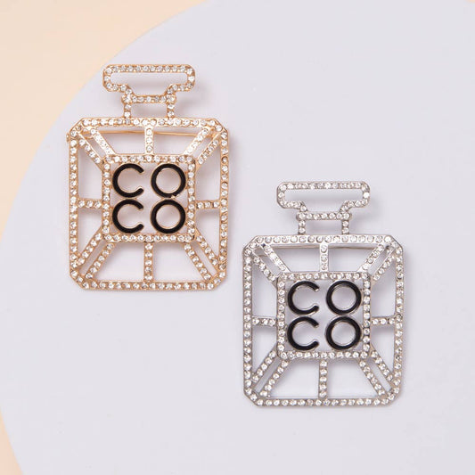 Perfume Shape Rhinestone Brooch
