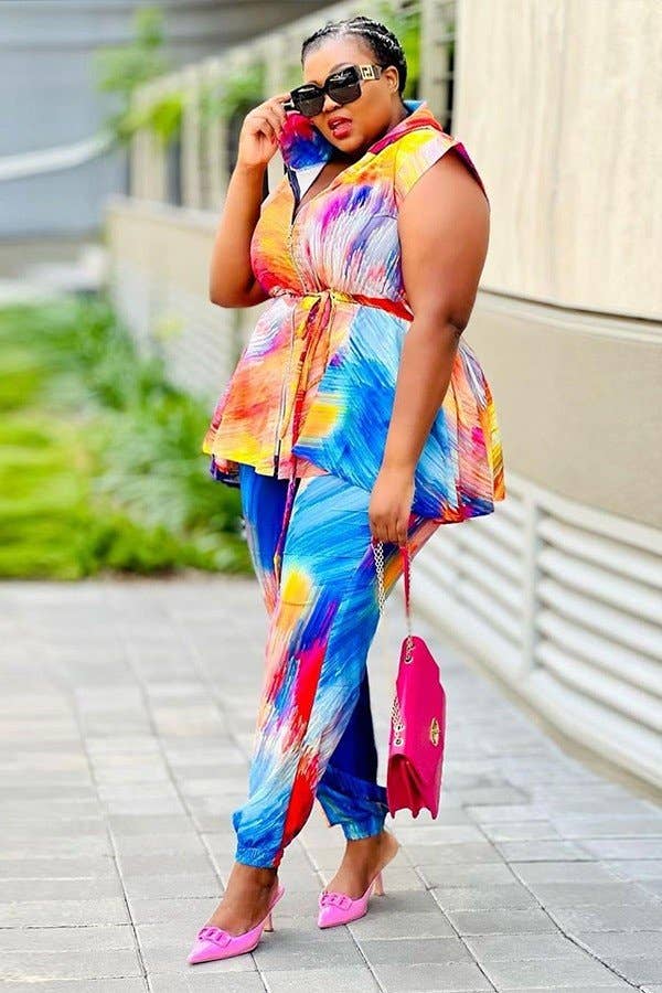Printed Hoodie Two-Piece Set