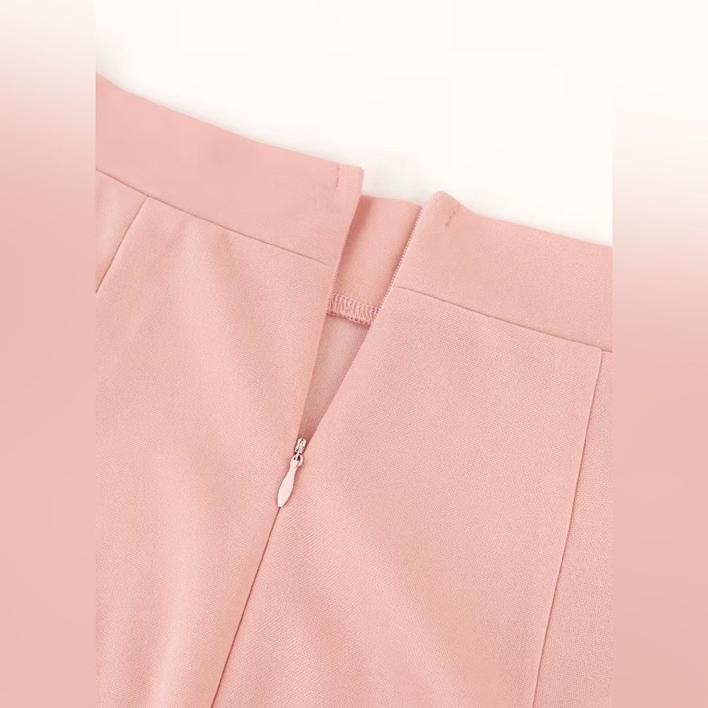 Blush Pink Bodycon Ruffle Hem Midi Skirt | Medium Stretch | True to Size