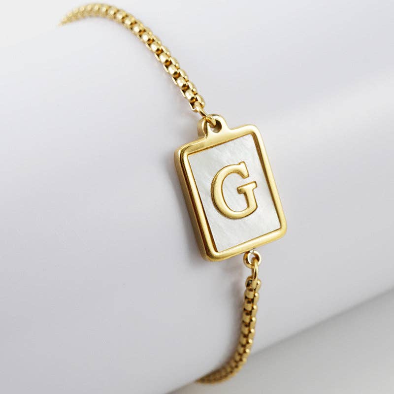 Gold-plated Shell Stainless Steel Initial Bracelets