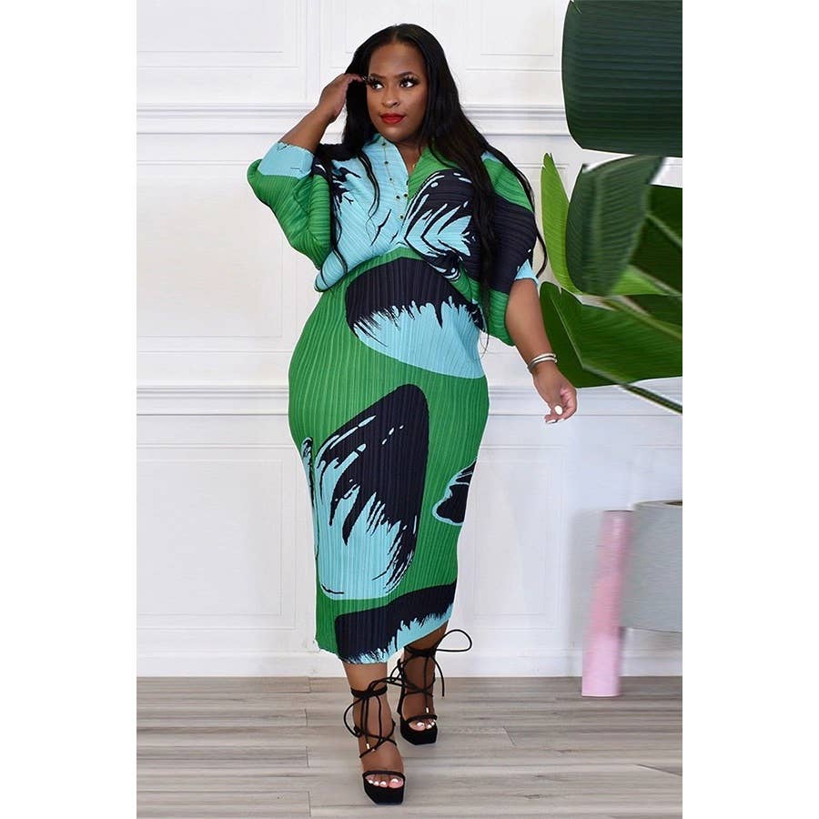 Free Size Multi-Color Midi Dress