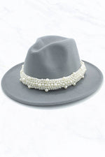 Load image into Gallery viewer, New Style Fashion Fedora Jazz Hat with Wide Pearl Belt
