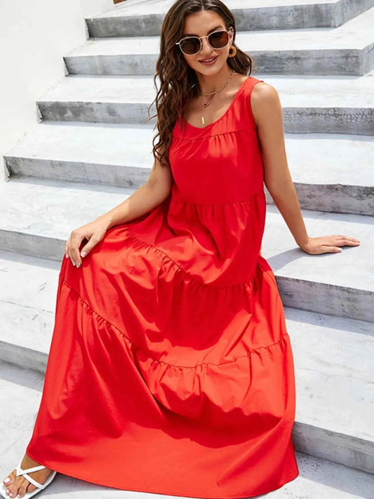 Sleeveless Tiered Maxi Tank Dress