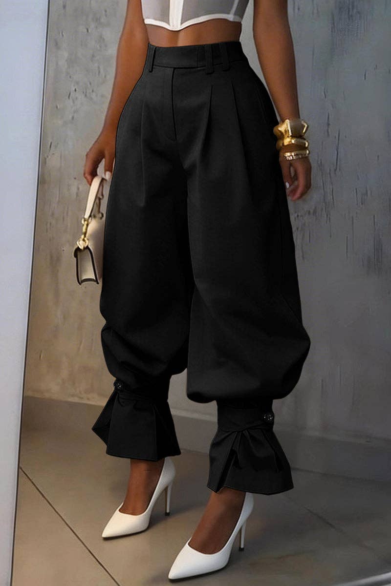 High-Waist Pleated Pants
