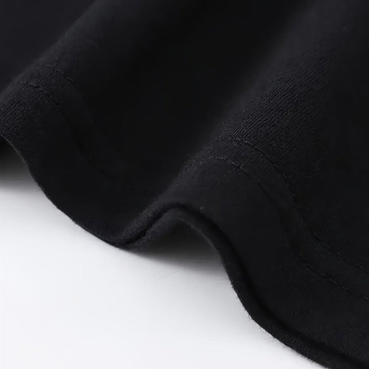 Close-up of black fabric on a white background