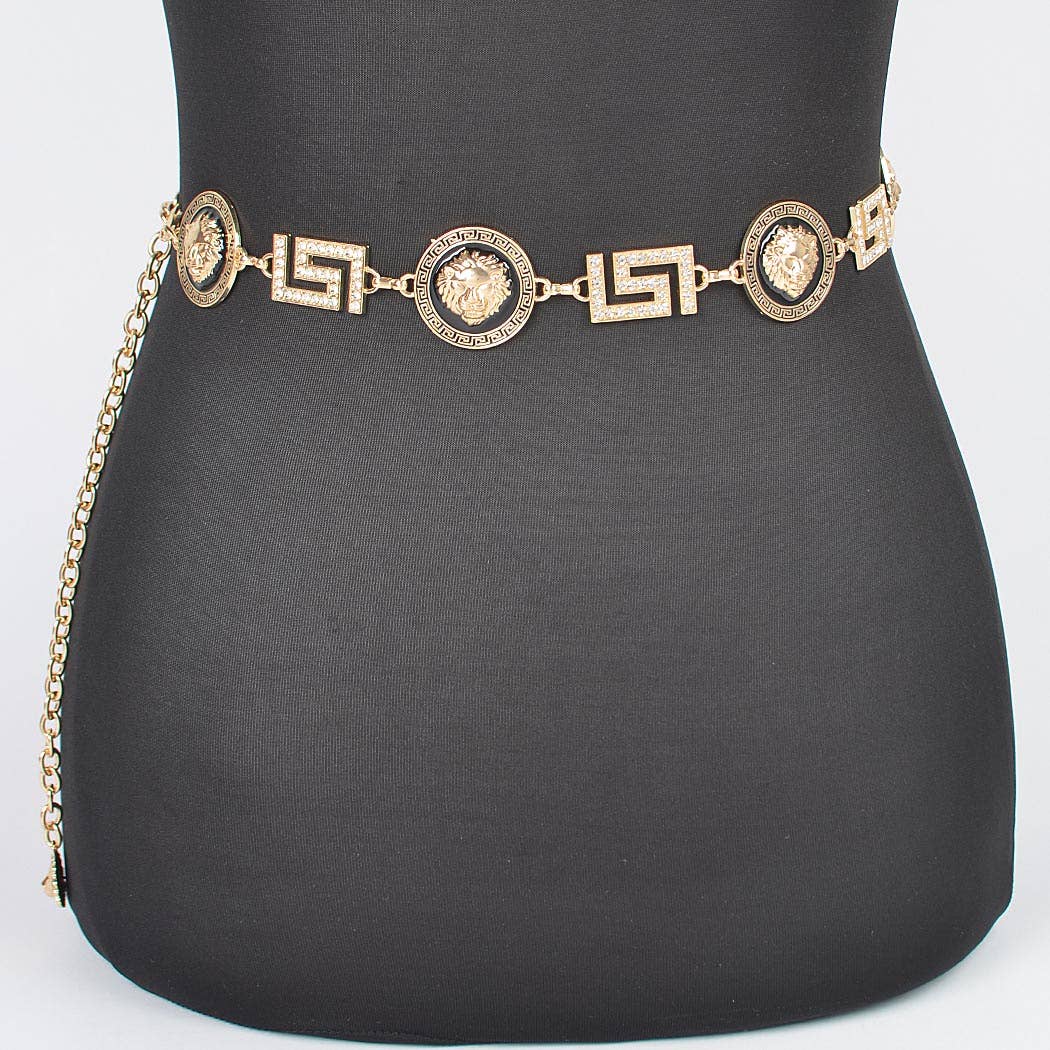 Metal Rhinestone Chain Belt