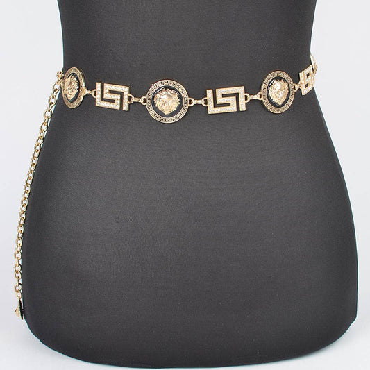 Metal Rhinestone Chain Belt