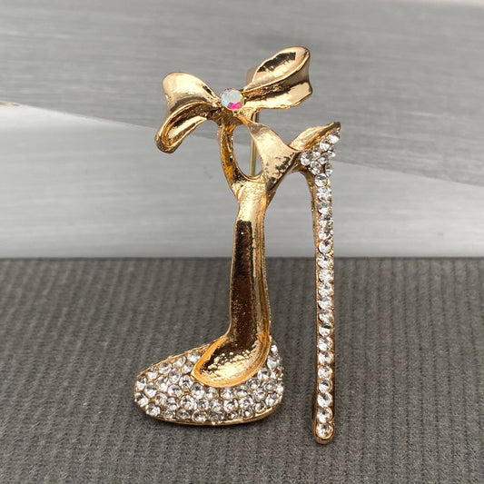 Rhinestone High-heeled Brooch