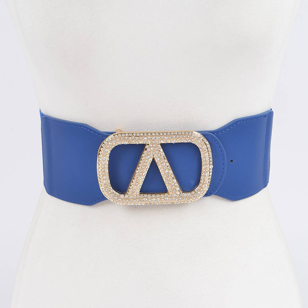 Rhinestone Buckle Elastic Belt