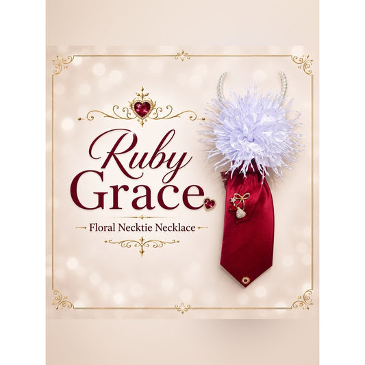 Ruby Grace Floral Necktie Necklace | Handmade Church & Sisterhood Statement