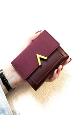 Load image into Gallery viewer, ,.._ SI-26458 Vegan Leather Compact Trifold Wallet
