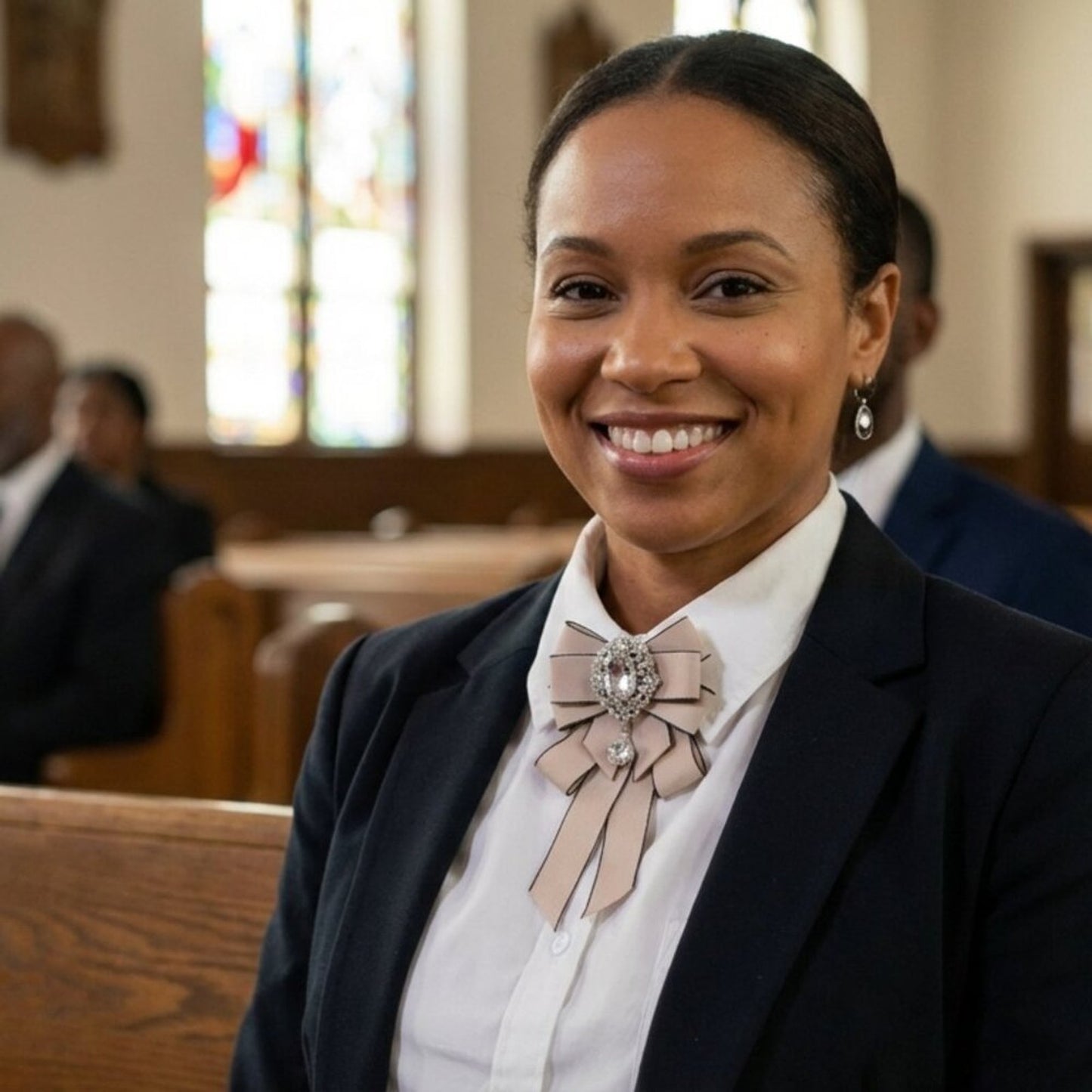 Champagne Spark Bow Neck Accent